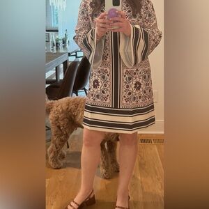 Tuckernuck Black and Pink Patterned Long Sleeve Dress